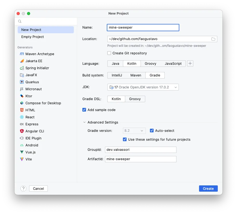 IntelliJ IDEA Project Wizard