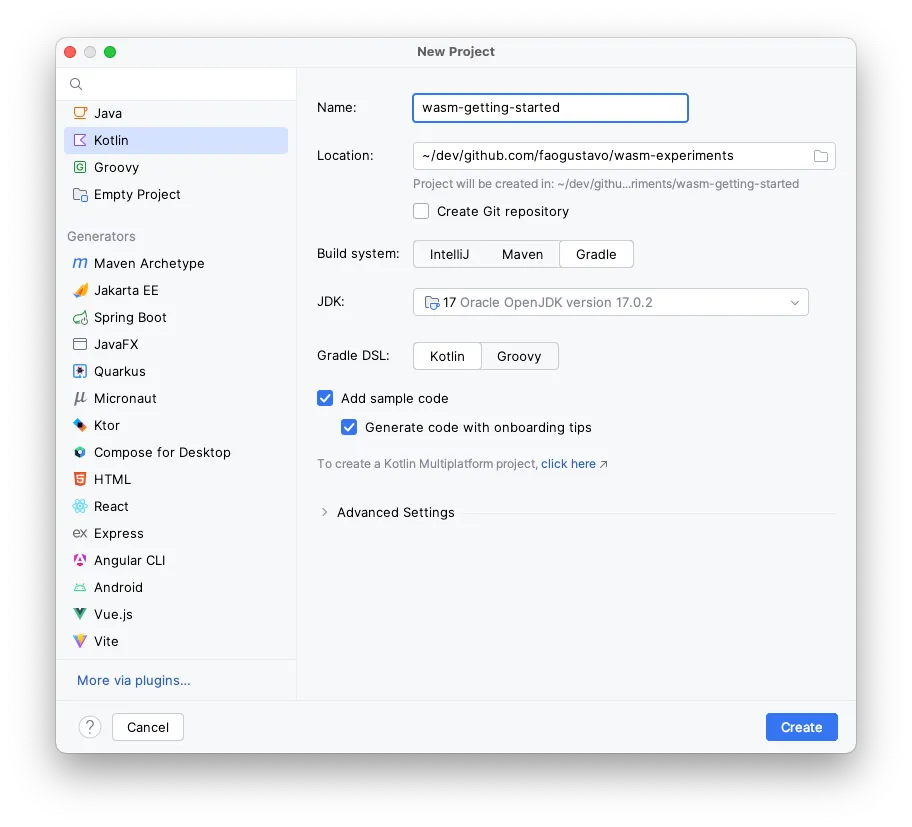 IntelliJ IDEA Project Wizard