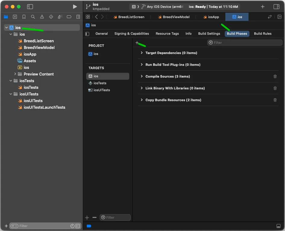 Screenshot of Xcode Run Script panel